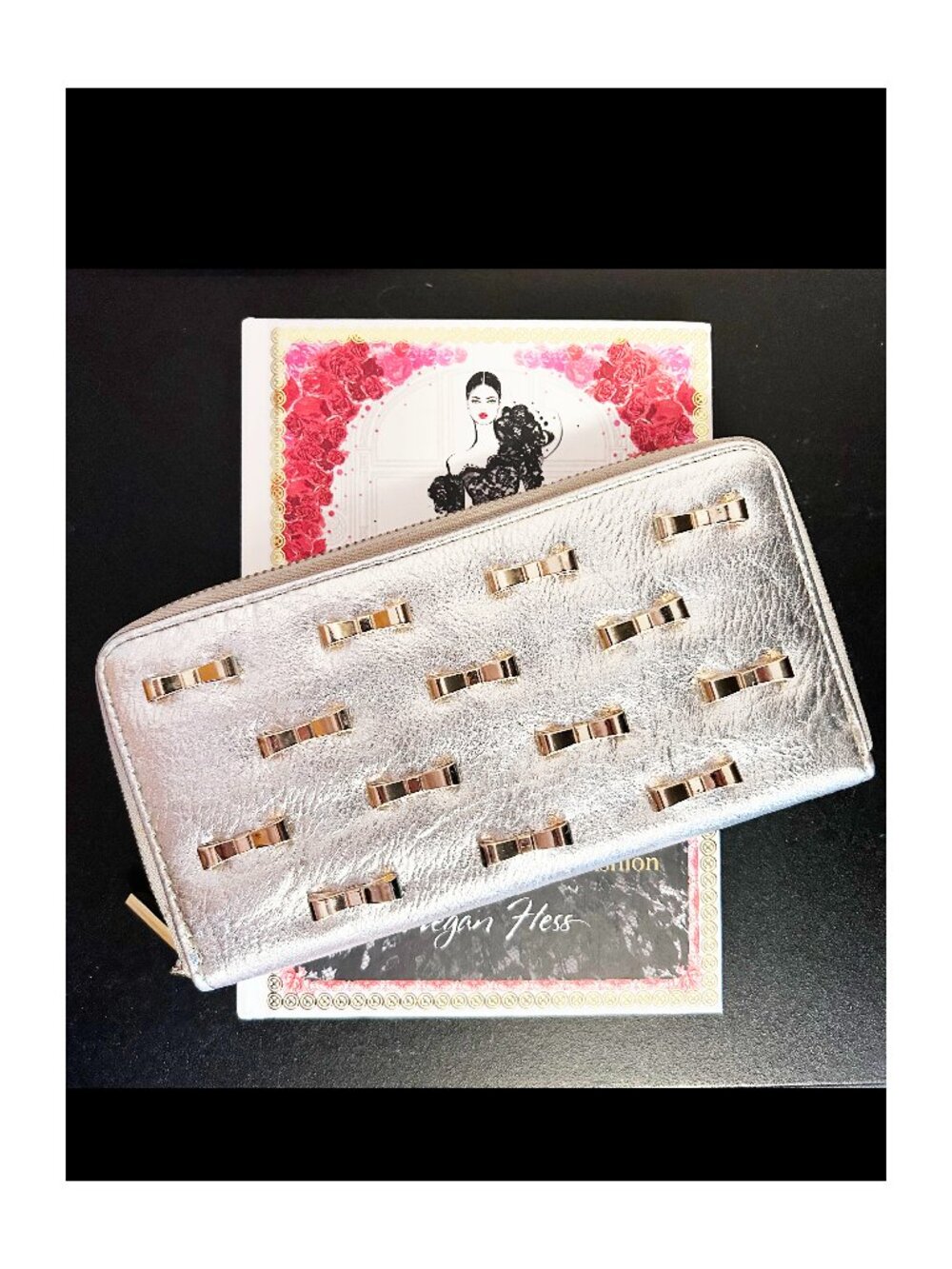 Metallic Gold Wallet with gold bows